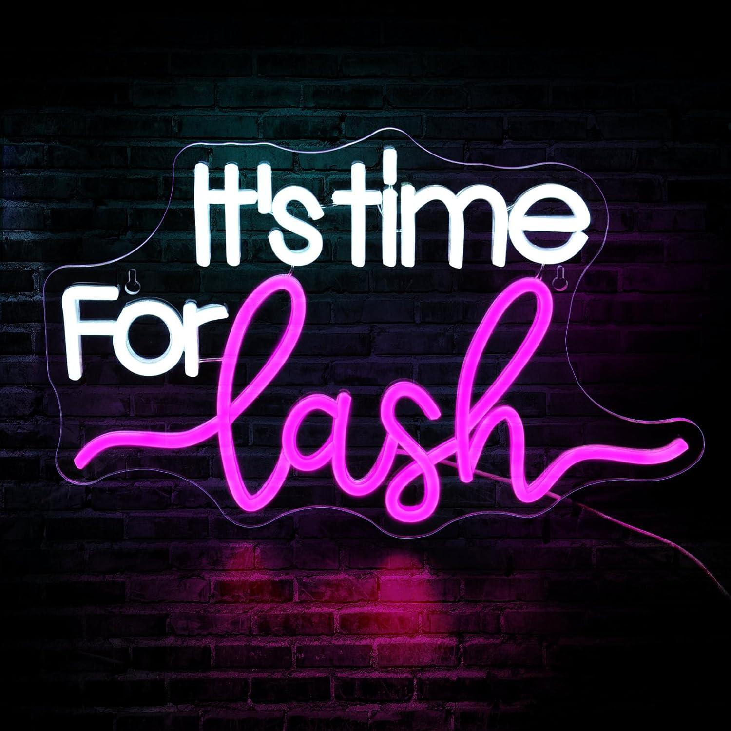 Beauty Makeup Bar - Znak Neonowy It's Time For Lash,