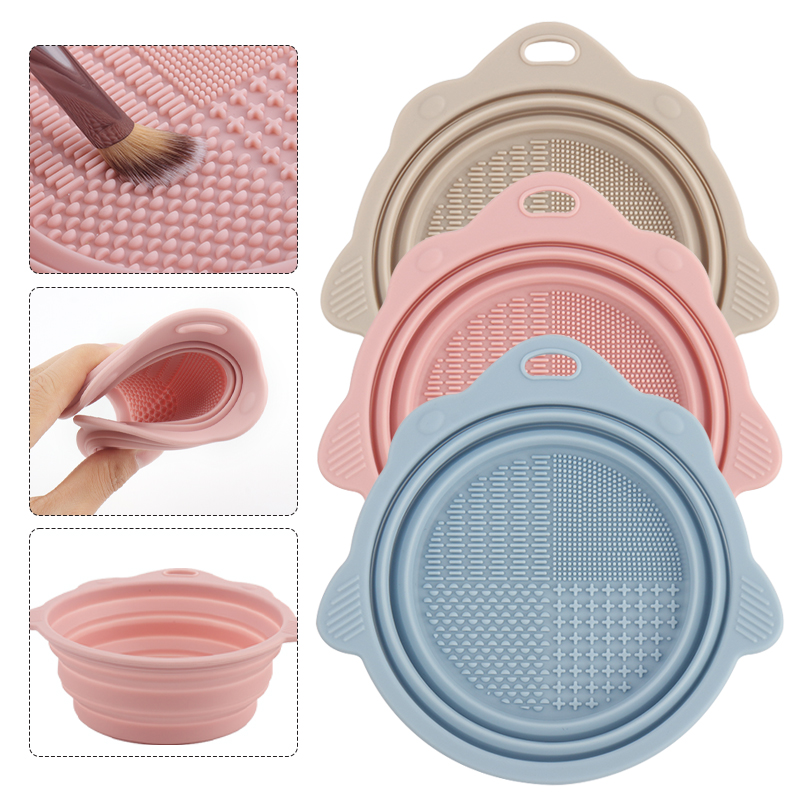 Beauty Makeup Tools Use - Składana silikonowa miseczka do czyszczenia pędzli
