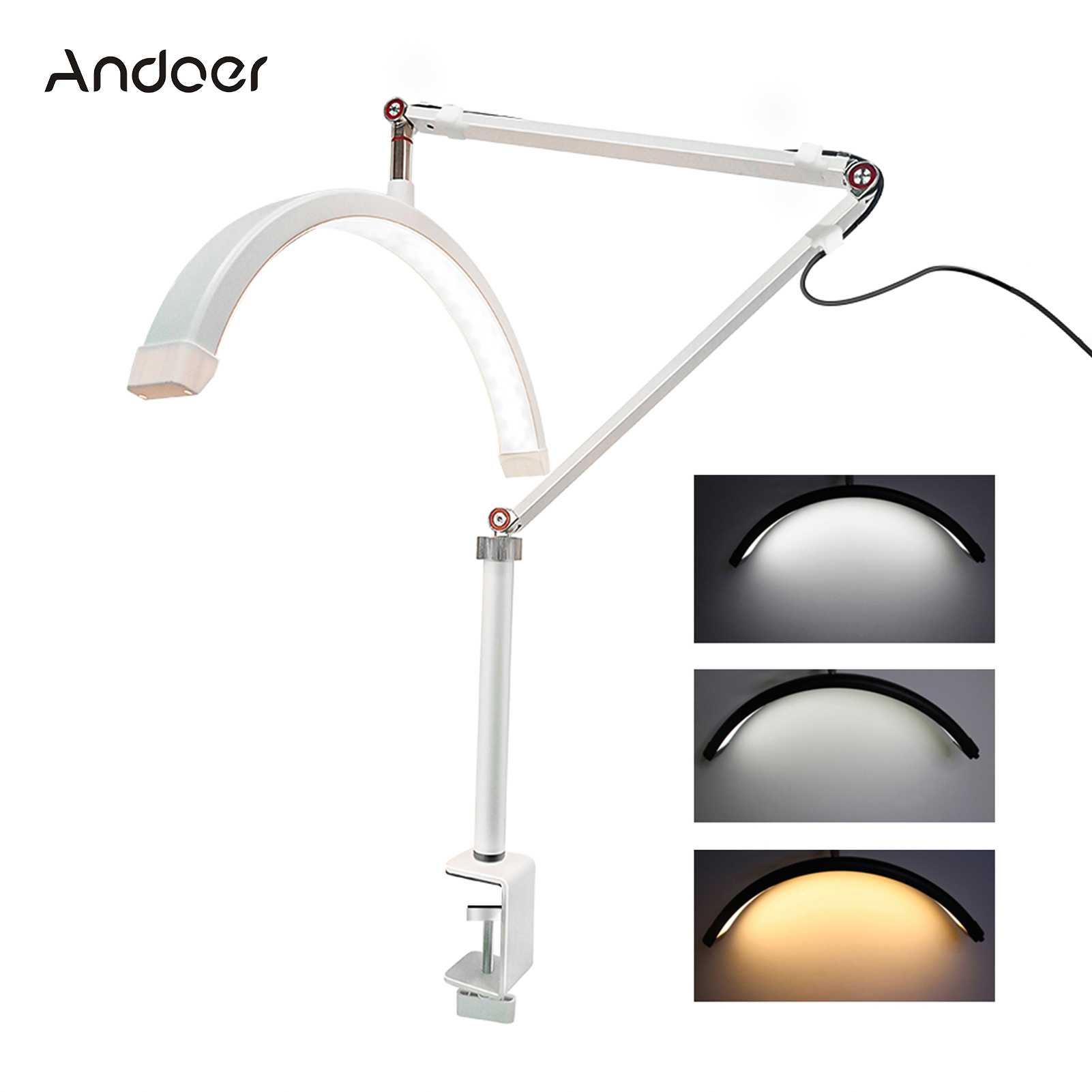 Beauty Makeup Hd - Andoer HD-M3X LED Video Light Półksiężycowa
