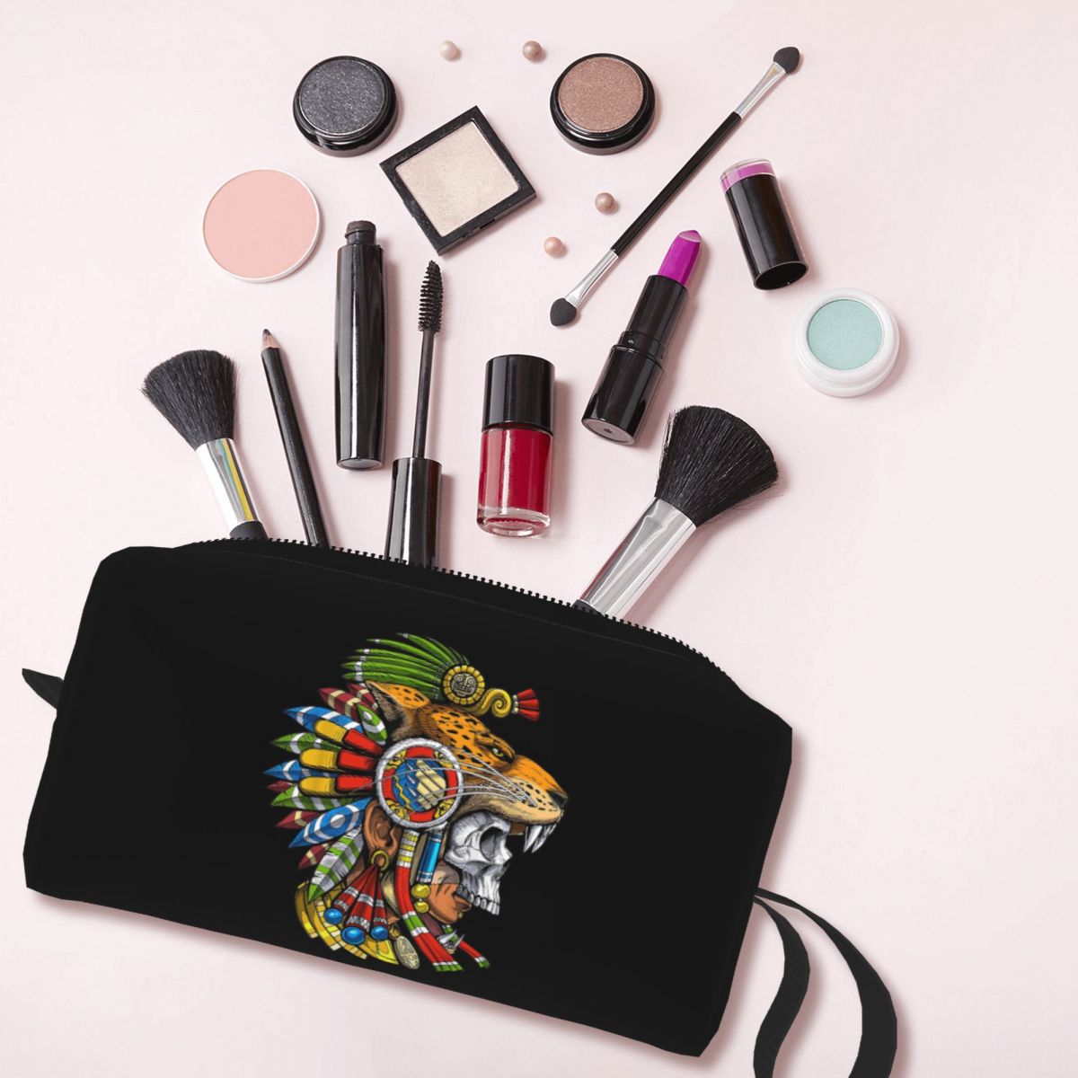 Jaguar Beauty Makeup - Maska Azteków z Czaszką, Jaguarem i
