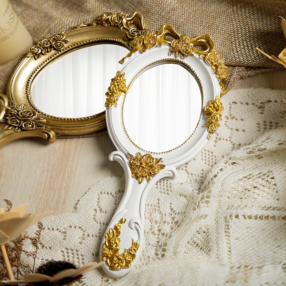 Beauty Rose Makeup - Vintage ręczne lusterko kosmetyczne do makijażu