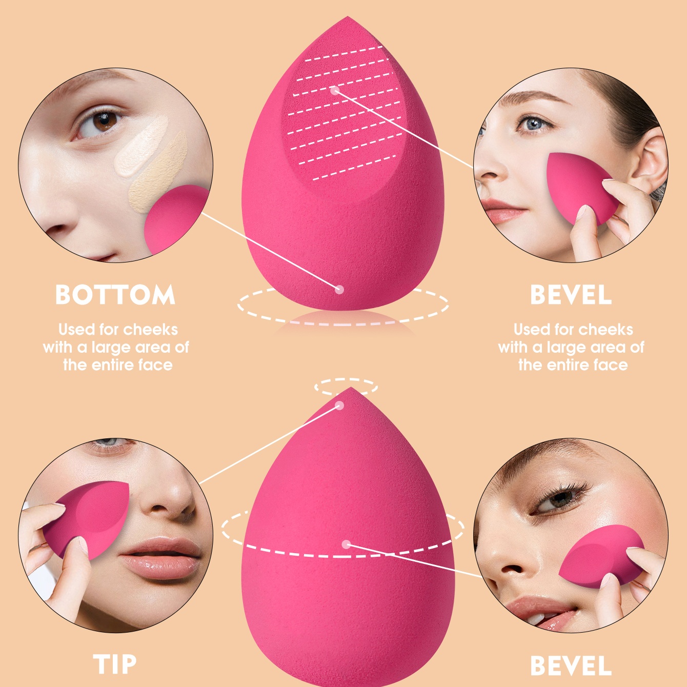 16 szt. Różowych Gąbek do Maki – Beauty Makeup Tools Use recenzja i cena